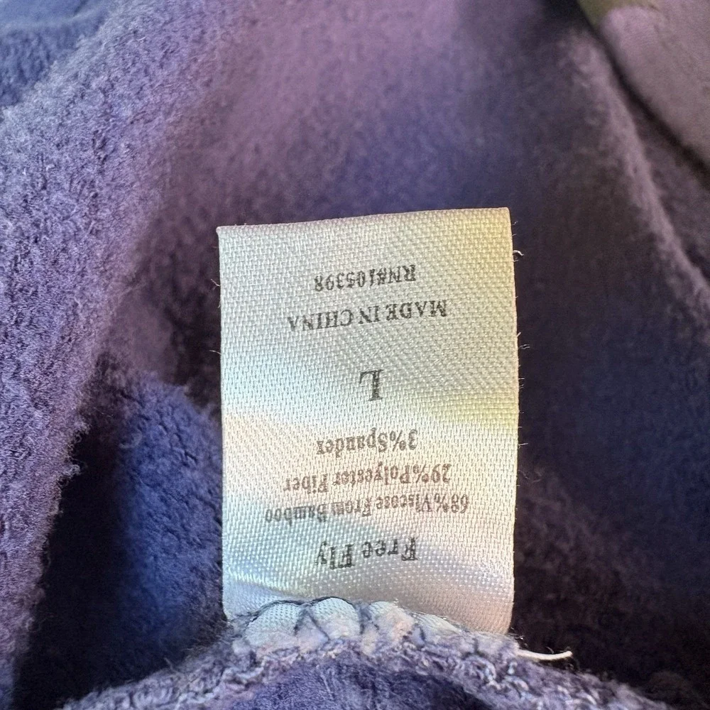 Free Fly Performance Bamboo Pullover Womens Large Blue Snap Collar Shirt